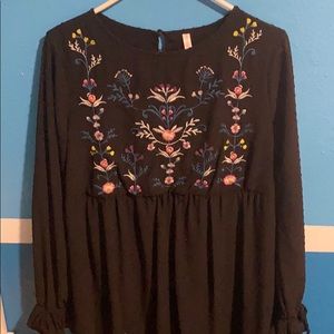 Black short, long sleeve dress